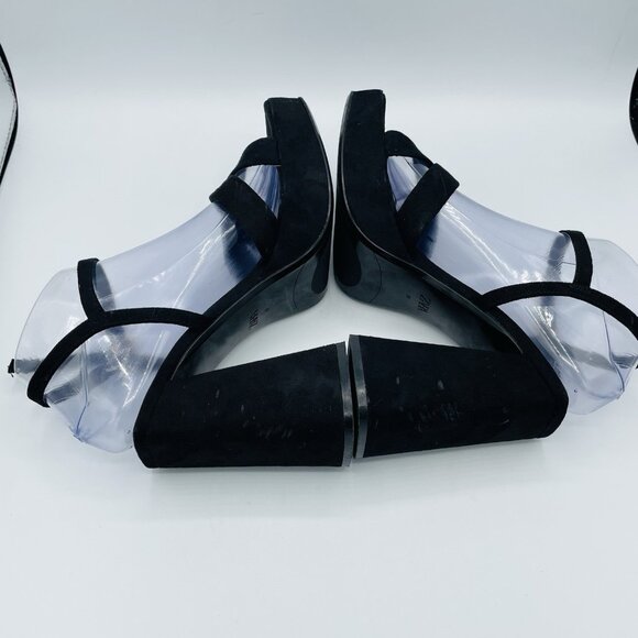 Zara Sandals Womens 8.5 /EU39 Black Y2K Square Ankle Strap Chunky Block Heel - Picture 11 of 13